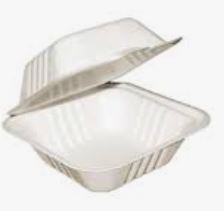 6"x6"x3" Bagasse Compostable Container